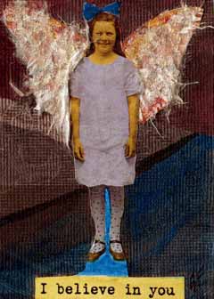 "The Guardian Angel" by Gloria Fuller, Lancaster WI - Collage/mixed media